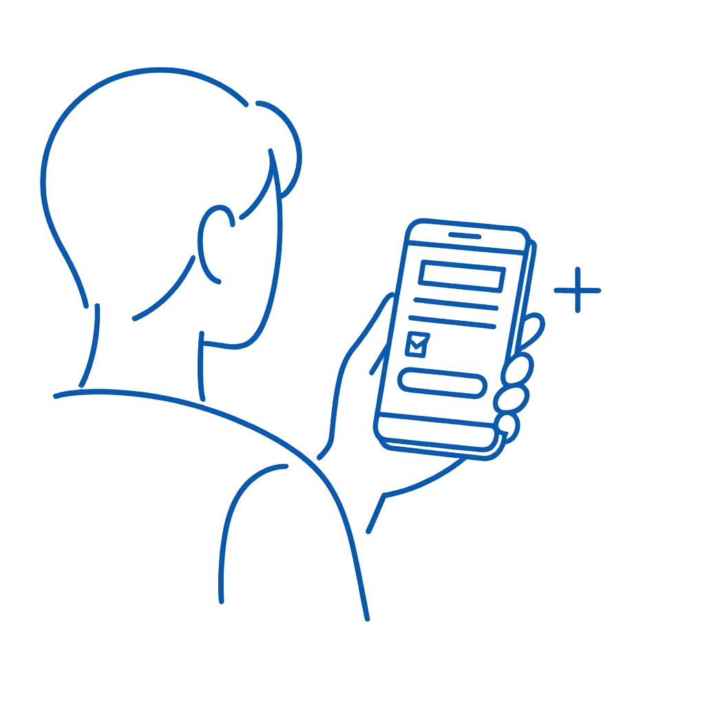 Pessoa indicando um amigo pelo celular