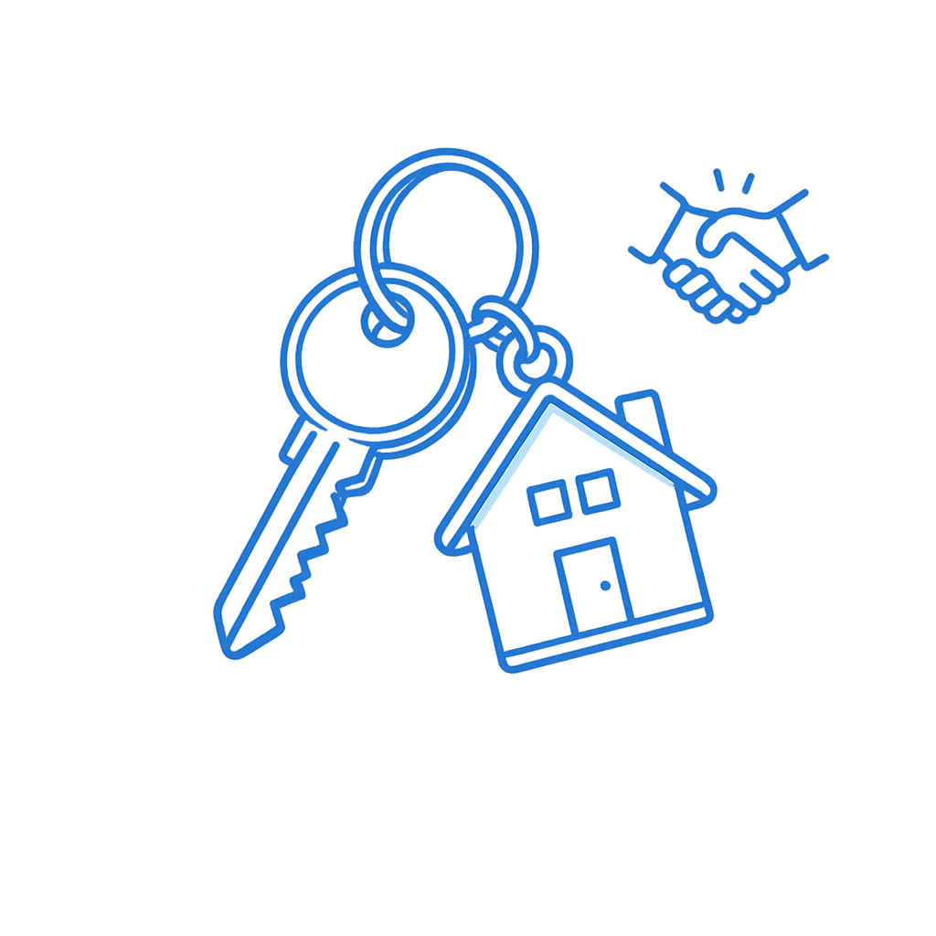 Chave de imóvel representando compra concluída